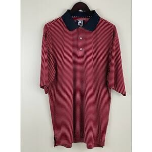 FootJoy Red and Black Polo Shirt with Sporty Design EUC